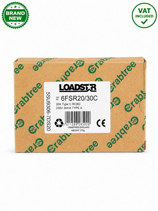 Crabtree Loadstar 6FSR20/30C 20A Type C 30mA Type A RCBO Brand New