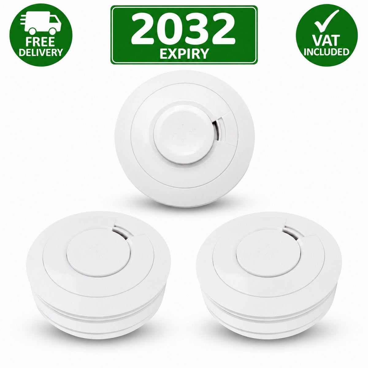 Aico 2x Ei650iRF Smoke Alarms + 1x Ei603RF Heat Alarm RadioLINK 2032 Expiry