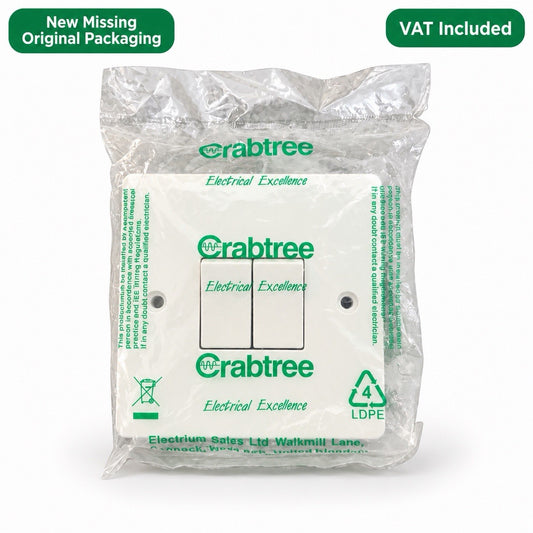 Crabtree 2 Gang Light Switch White New Other VAT Included