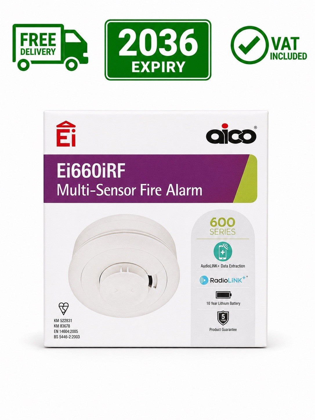 Aico Ei660iRF Multi-Sensor Alarm RadioLINK+ 10 Year Battery 2036 Expiry VAT Inc