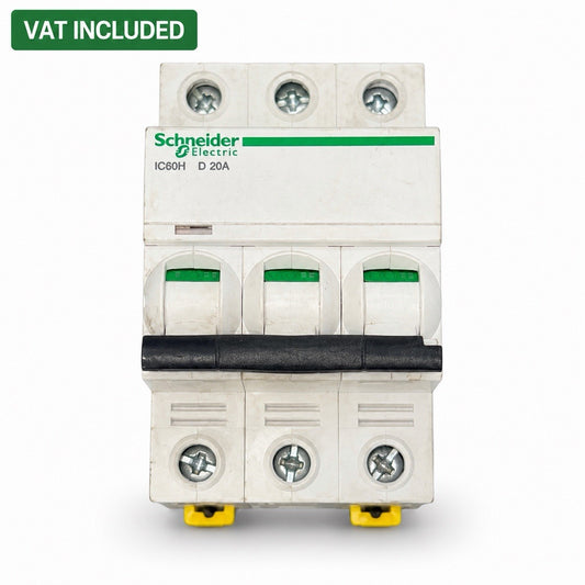 Schneider Electric iC60H D20A 20A 3 Pole MCB Triple Phase Circuit Breaker