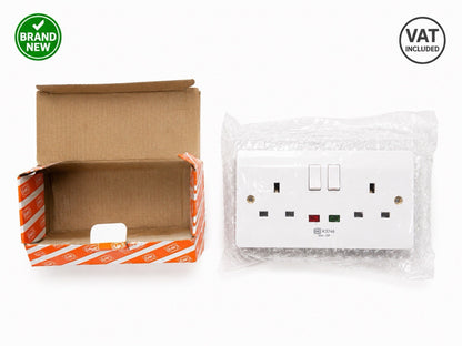 MK Logic Plus K6233WHI 13A 2 Gang RCD Double Socket 30mA Passive White