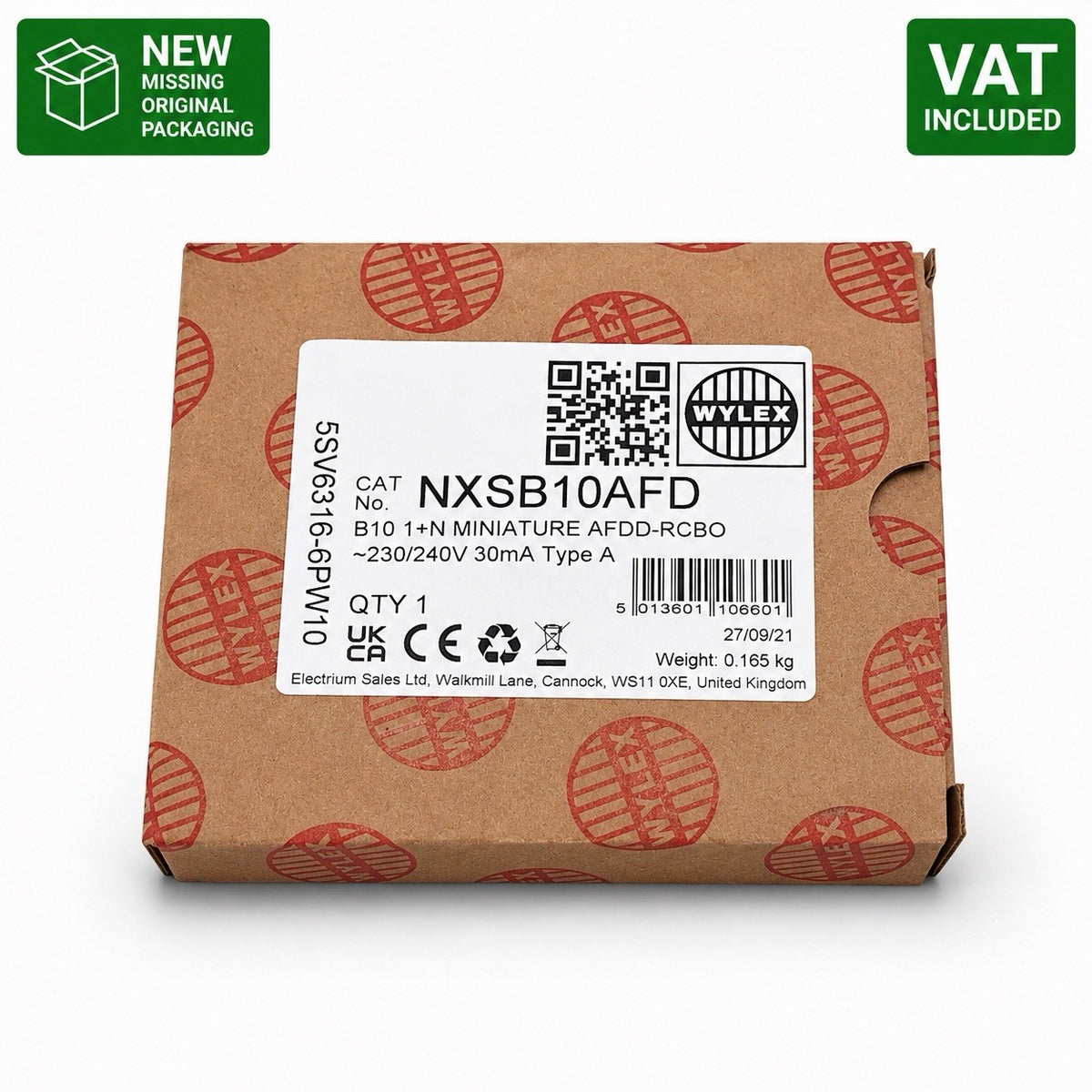 Wylex Mini NXSB10AFD 10A B Curve 30mA Type A AFDD RCBO Brand New VAT Included