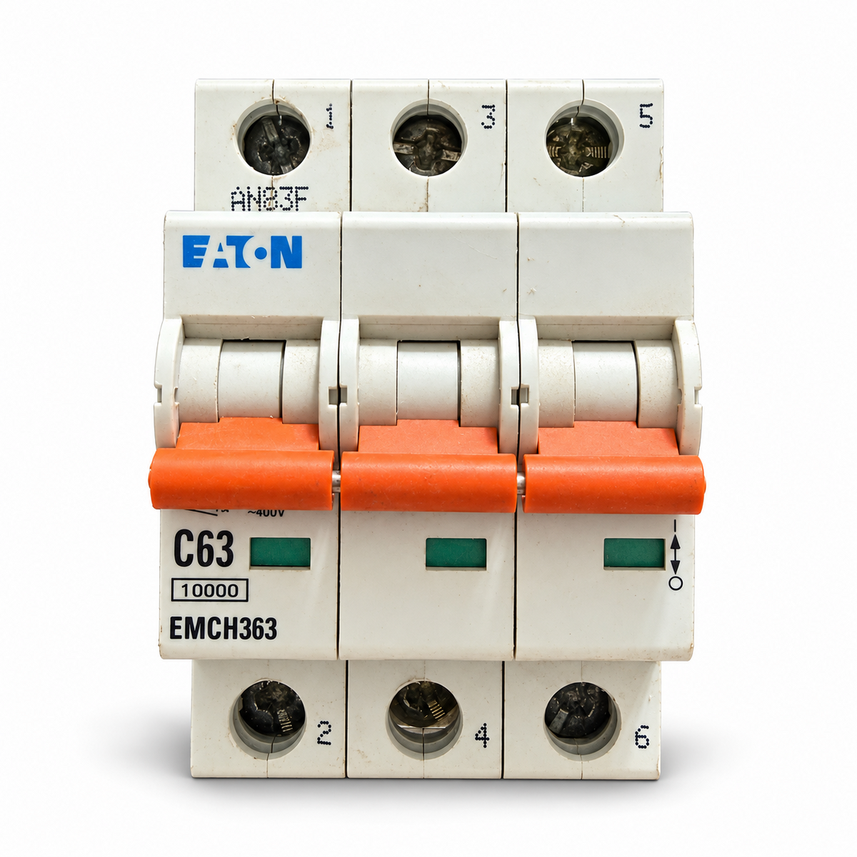 Eaton EMCH363 63A C Curve 10kA 3 Pole MCB Memshield 3 Used VAT Included