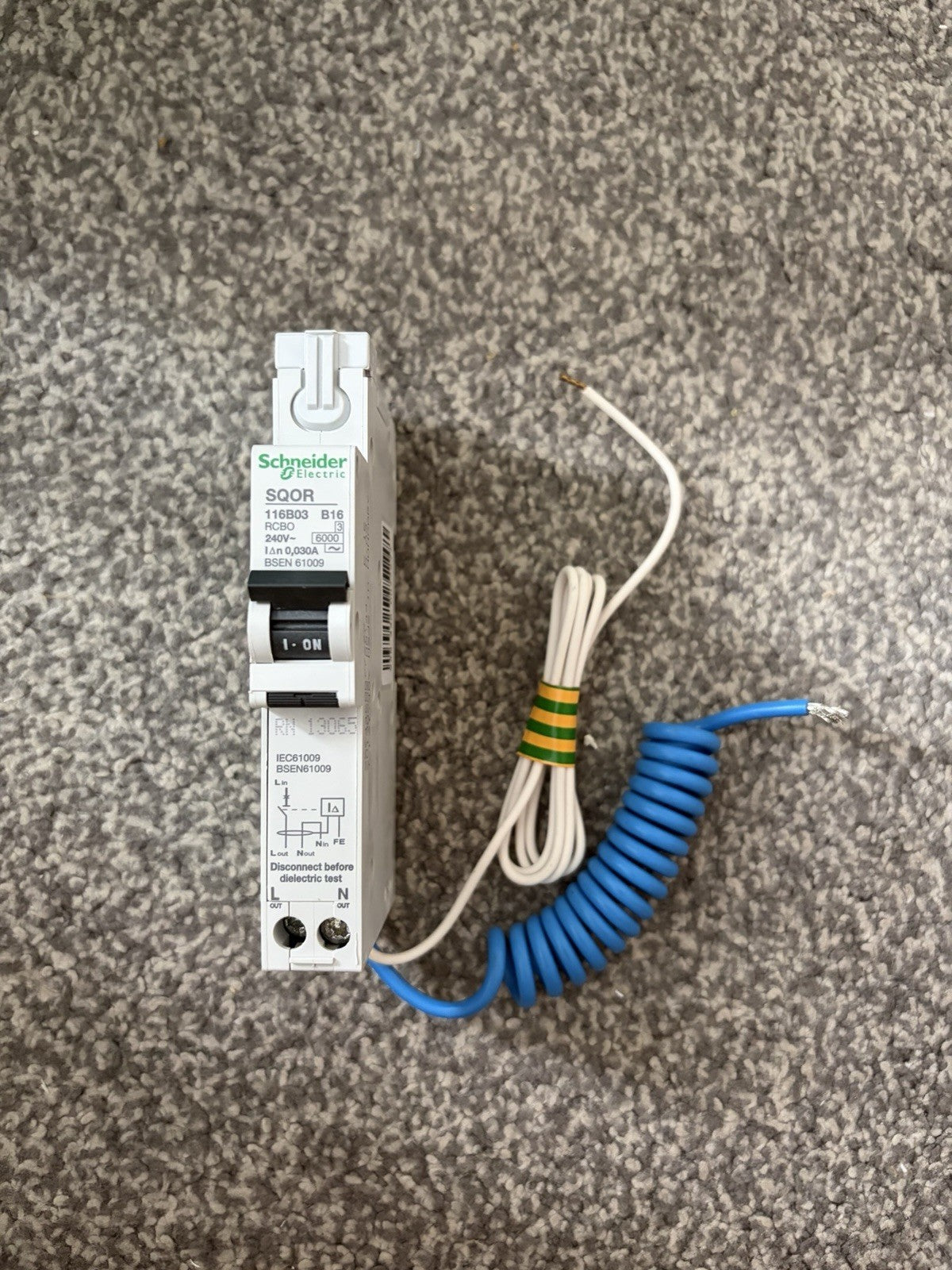 Schneider Electric SQOR 116B03 B16 16A 30mA Type AC RCBO 6kA