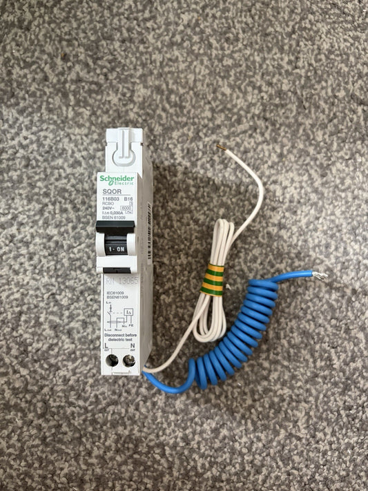 Schneider Electric SQOR 116B03 B16 16A 30mA Type AC RCBO 6kA