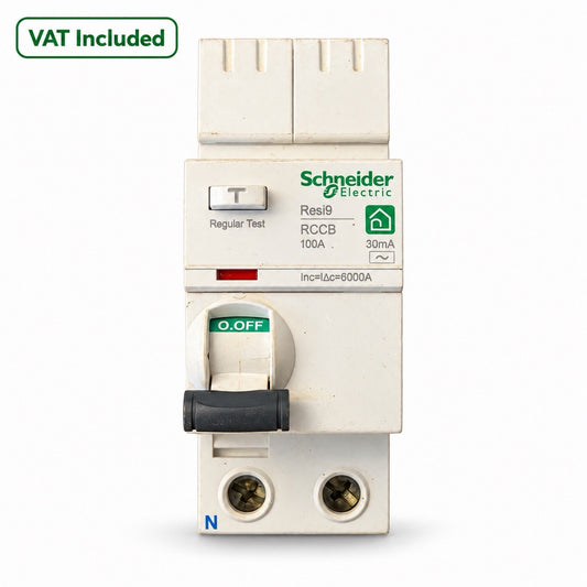 Schneider Resi9 100A 30mA Type AC Double Pole RCCB RCD Used