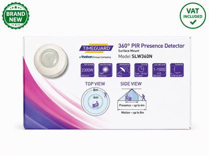 Timeguard SLW360N 360° PIR Presence Detector Surface Mount 2300W IP44