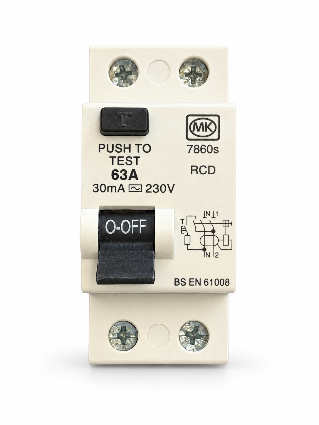 MK 7860s 63A 30mA 230V Double Pole Type AC RCD Used