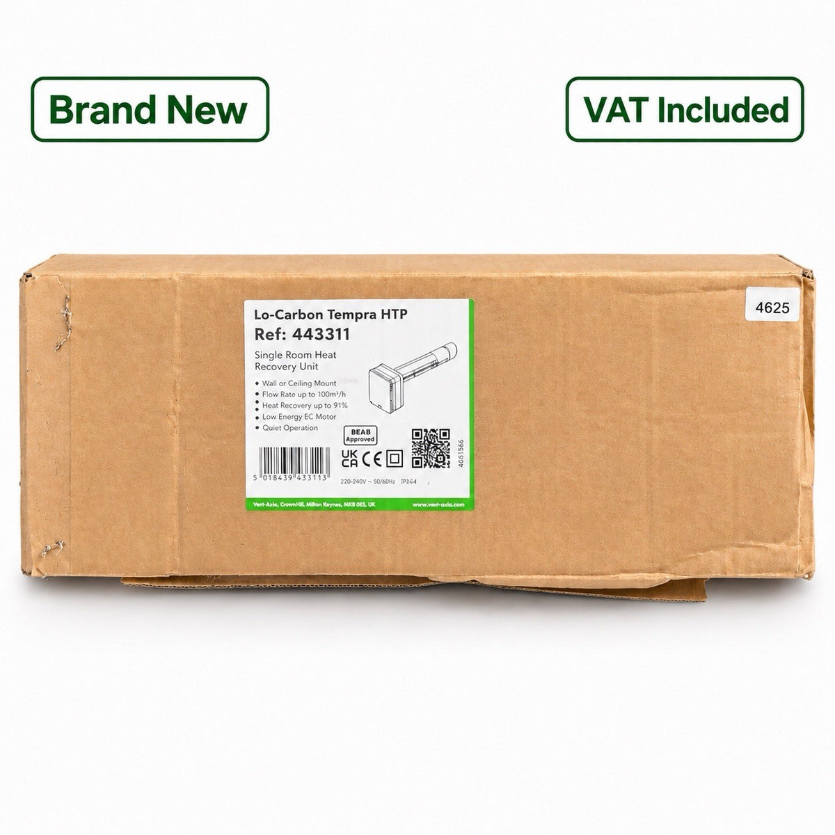 Vent-Axia Lo-Carbon Tempra HTP 443311 Heat Recovery Unit New VAT Included