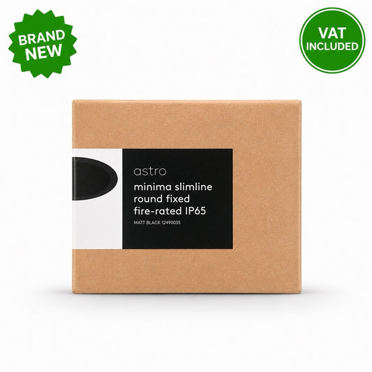 Astro Minima Slimline Round Fixed Fire Rated IP65 Matt Black 12490035 Brand New