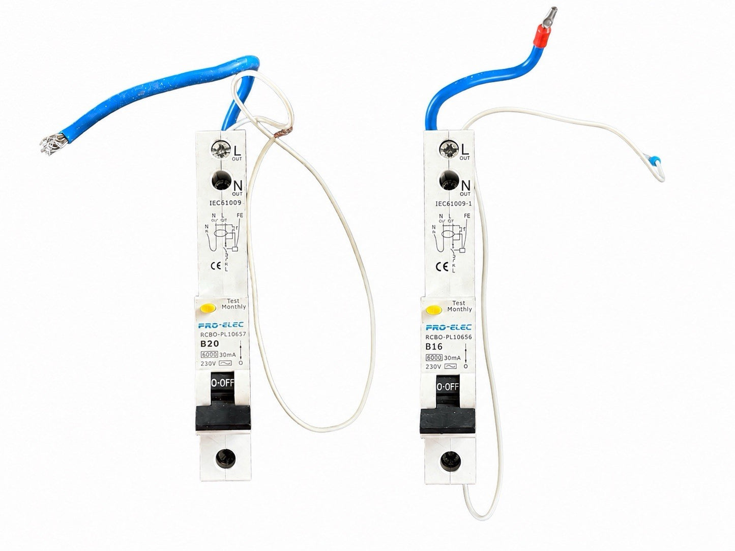 Pro-Elec B16 & B20 RCBO Bundle 30mA 6kA 230V 2x Type AC RCBOs Used