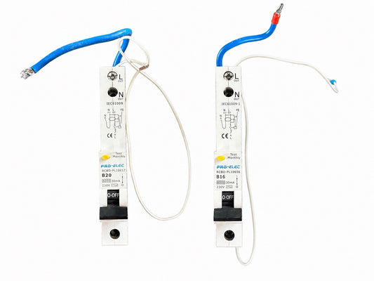 Pro-Elec B16 & B20 RCBO Bundle 30mA 6kA 230V 2x Type AC RCBOs Used