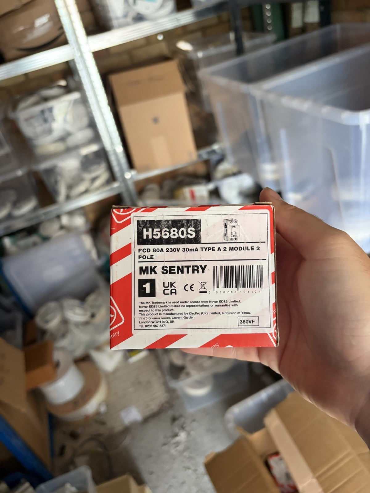 MK Sentry H5680S 80A 30mA Type A 2 Pole RCD RCCB 2 Module 230V Brand New