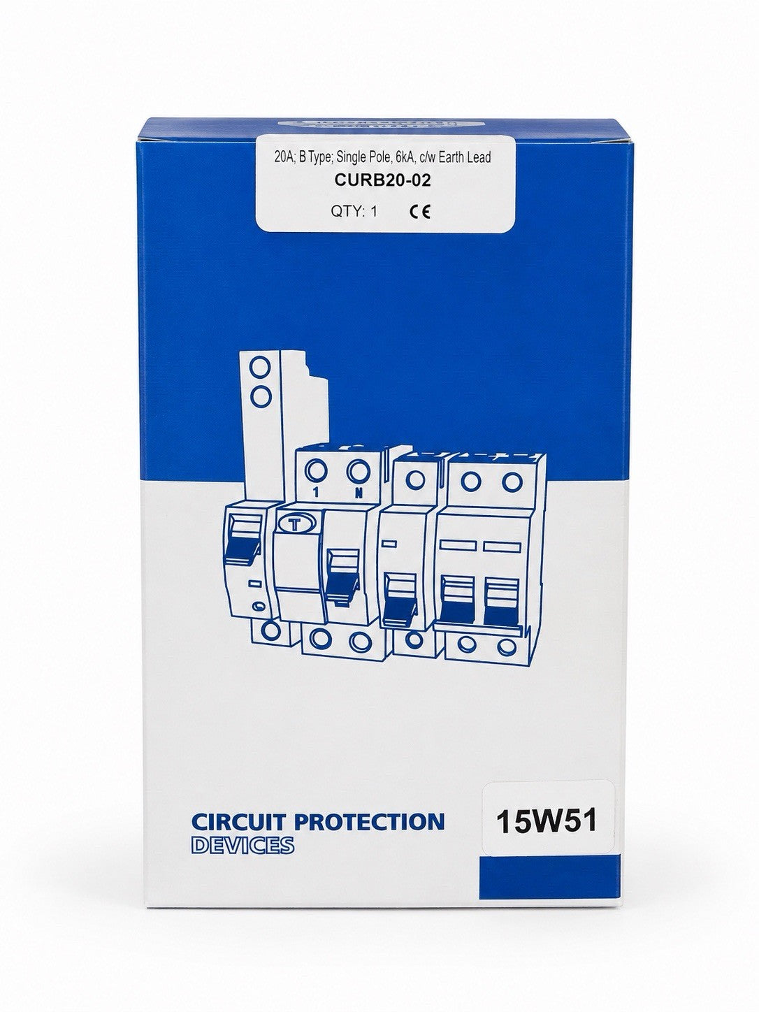 CURB20-02 20A Type B Single Pole RCBO 30mA 6kA Circuit Breaker Brand New