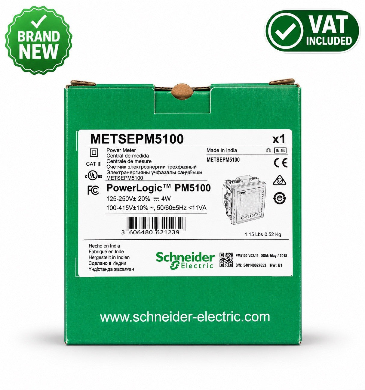 Schneider Electric METSEPM5100 PowerLogic PM5100 Digital Power Energy Meter New