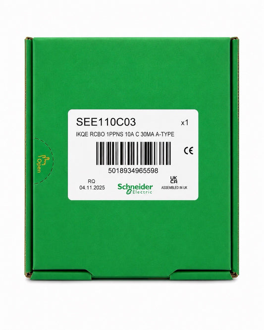 Schneider Electric SEE110C03 Ikqe Rcbo 1PPNS 10A C 30MA A-TYPE VAT Inc
