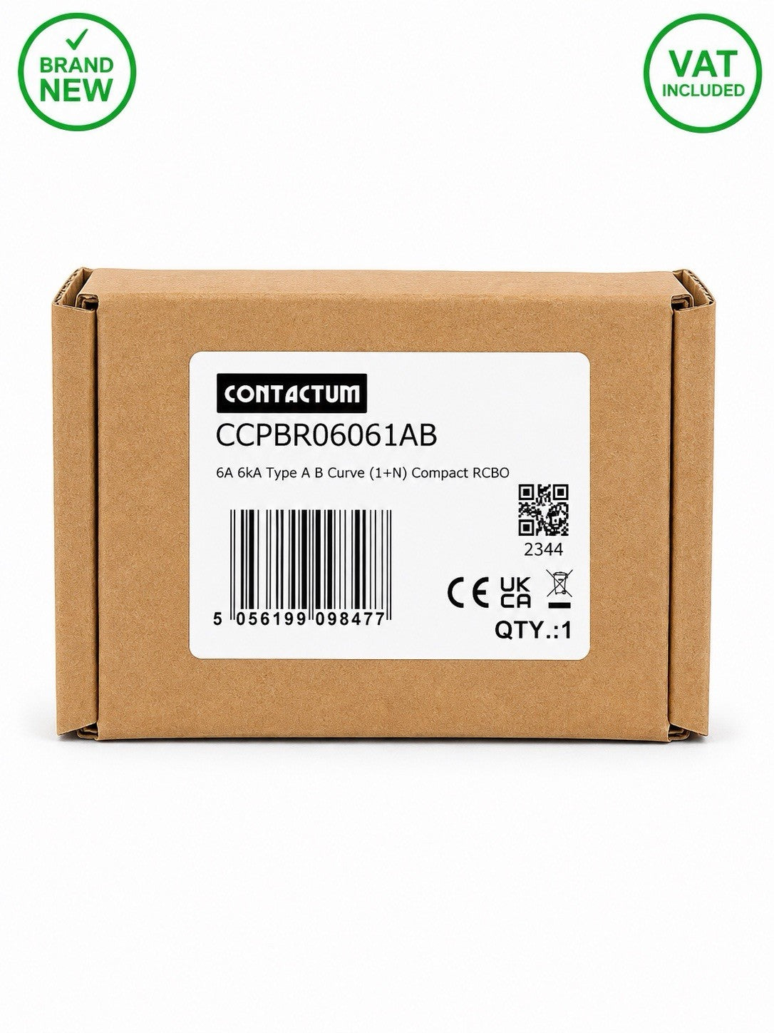 Contactum CCPBR06061AB B6 6A Type A Compact RCBO 6kA 1P+N