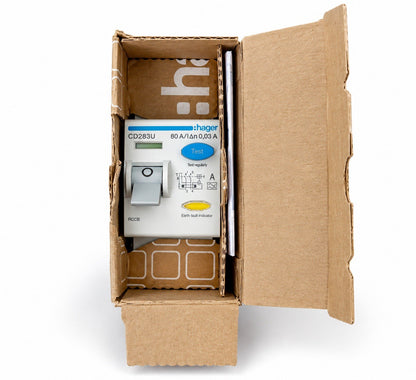 Hager CD283U 80A 30mA Type A 2 Pole RCCB RCD Circuit Breaker Brand New