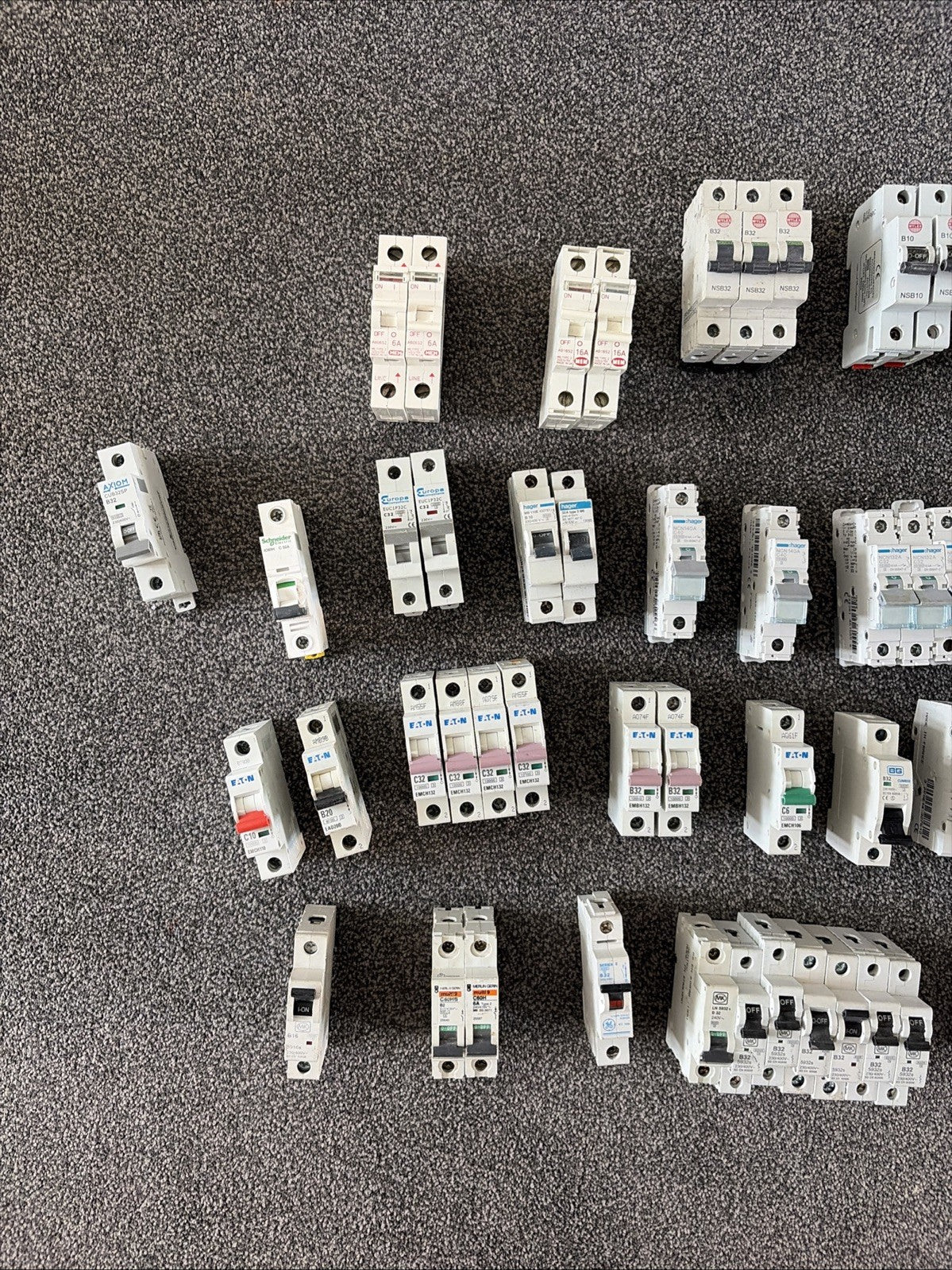 75x MCB Job Lot MEM , Wylex , Hager , Eaton , Schneider , BG , MK , Volex