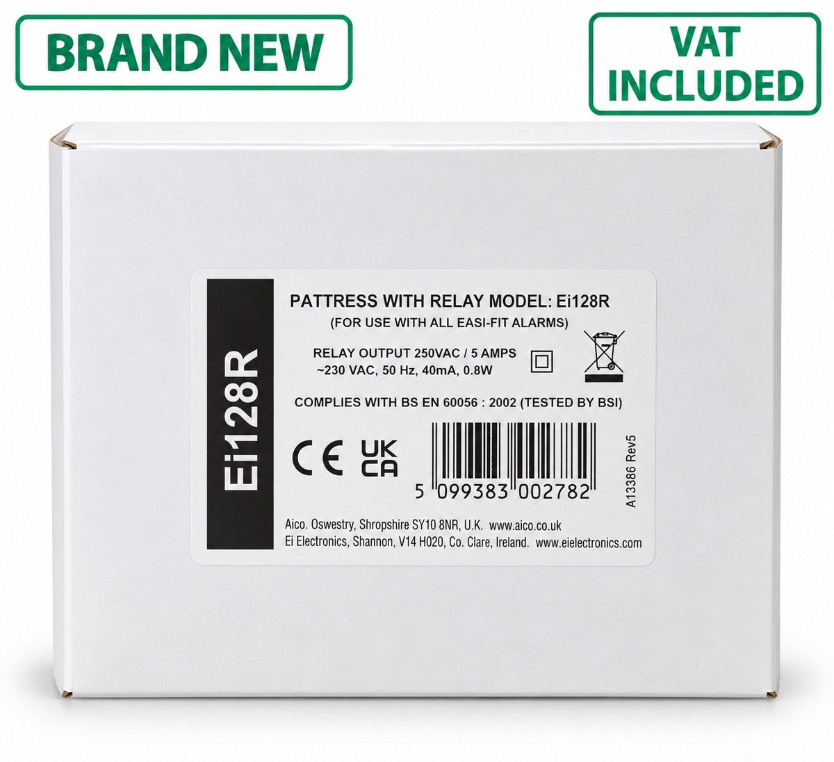 AICO Ei128R Pattress With Relay Easi-Fit Smoke Alarm Interface Expiry June 2036