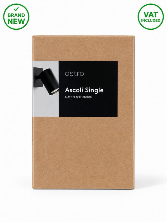 Astro Ascoli Single 1286078 Matt Black Adjustable Wall Spotlight Brand New