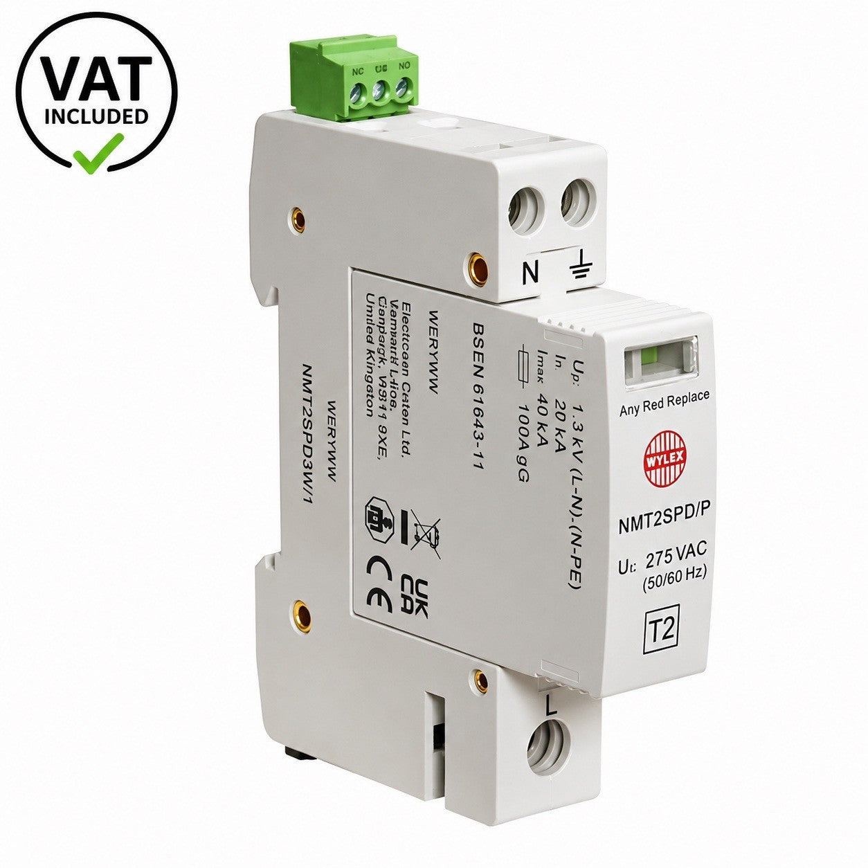 Wylex NMT2SPD3W/1 Type 2 SPD Single Module Surge Protection Device VAT Included