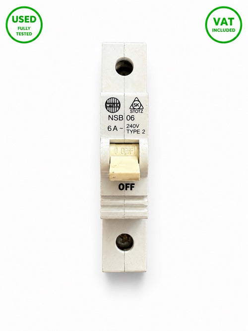 Wylex NSB06 6A Type 2 MCB Circuit Breaker 240V Used Fully Tested
