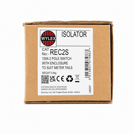 Wylex REC2S Enclosed Isolator Switch 100A Double Pole