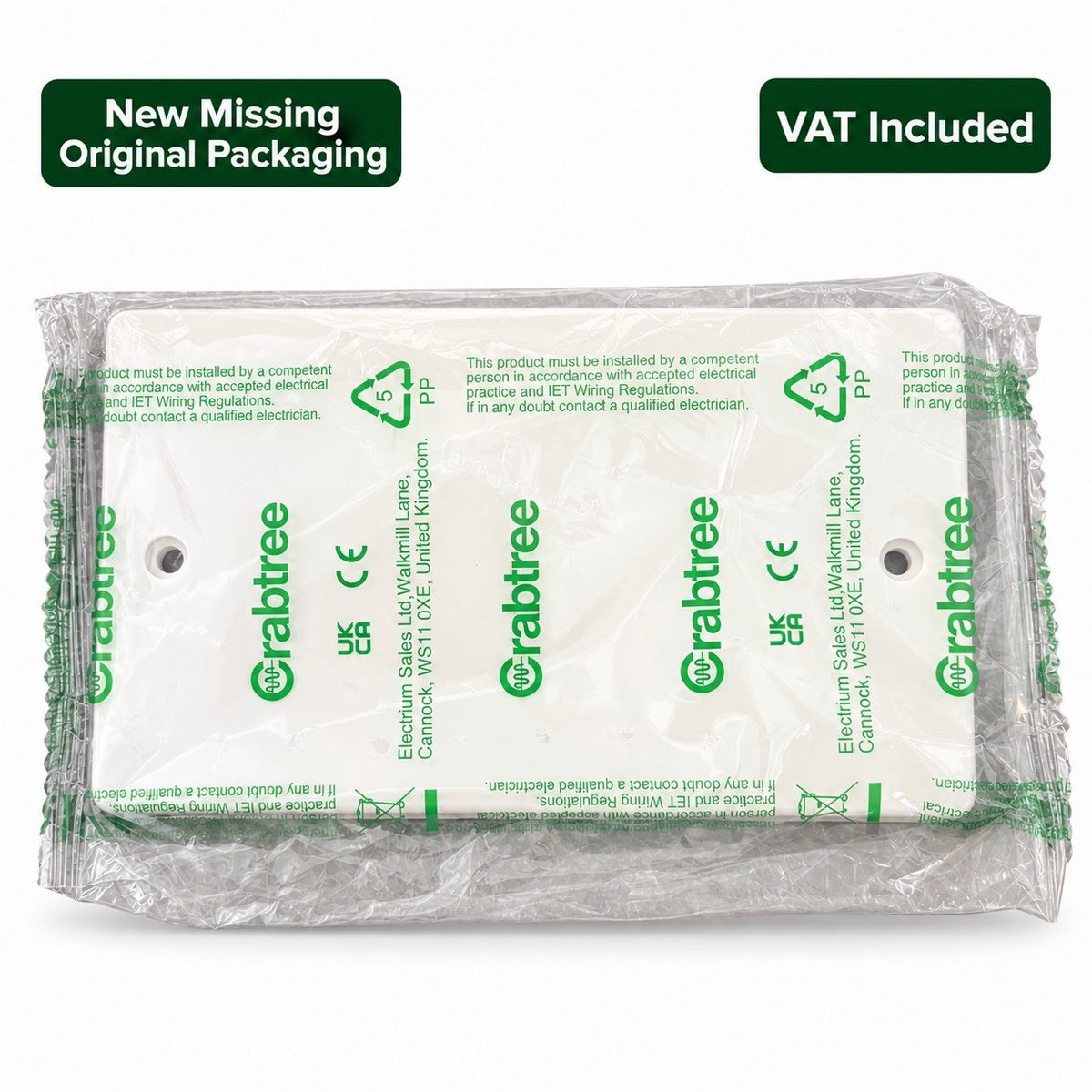 Crabtree 2 Gang Blanking Plate White New Other VAT Included