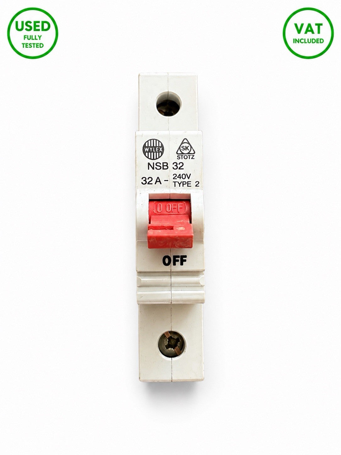 Wylex NSB32 32A Type 2 MCB Circuit Breaker 240V Used Fully Tested