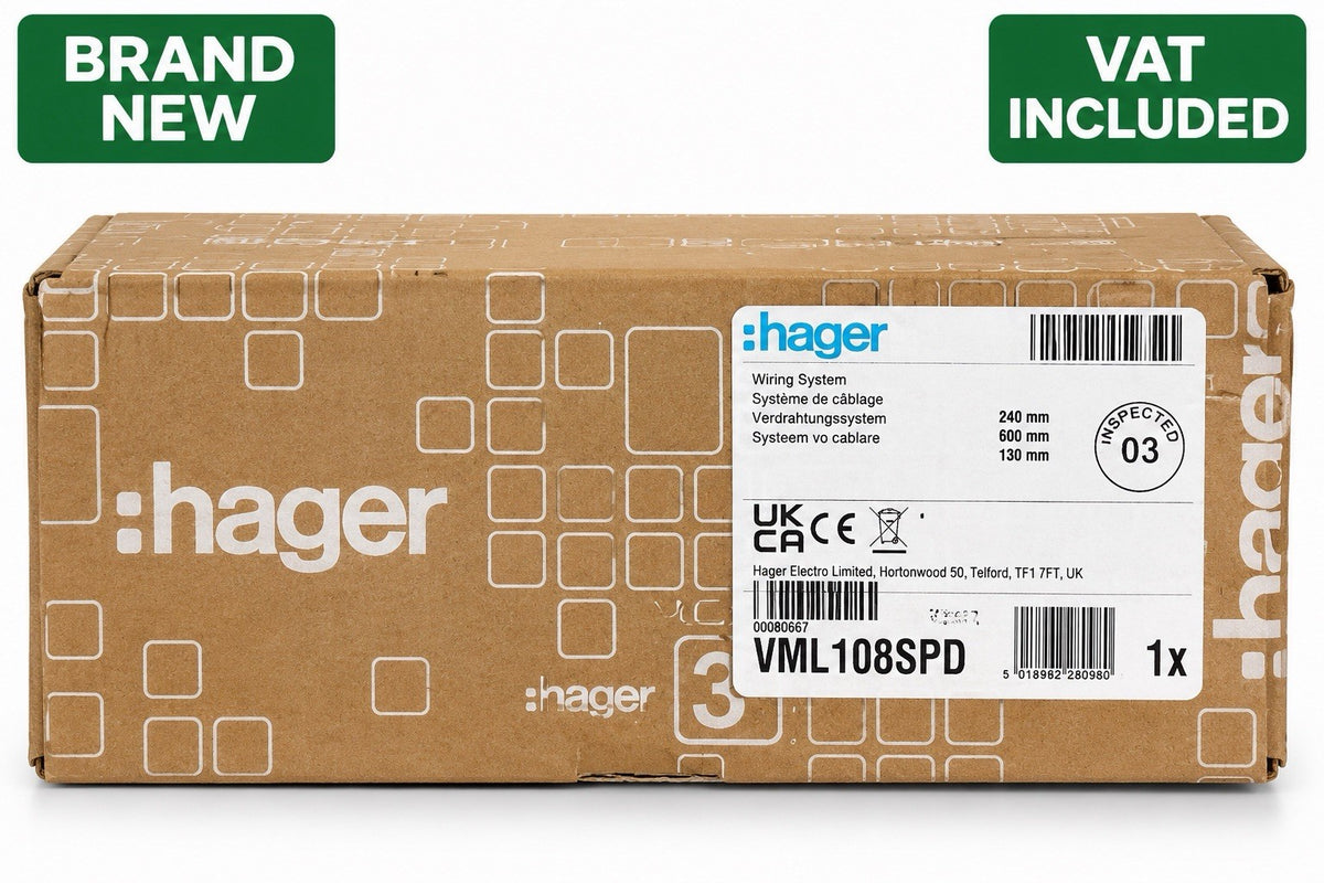 Hager VML108SPD 8 Way Consumer Unit 100A Main Switch SPD Surge Protection