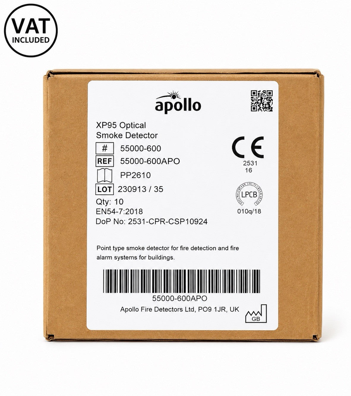 Apollo XP95 Optical Smoke Detector 55000-600APO Addressable Fire Alarm Sensor