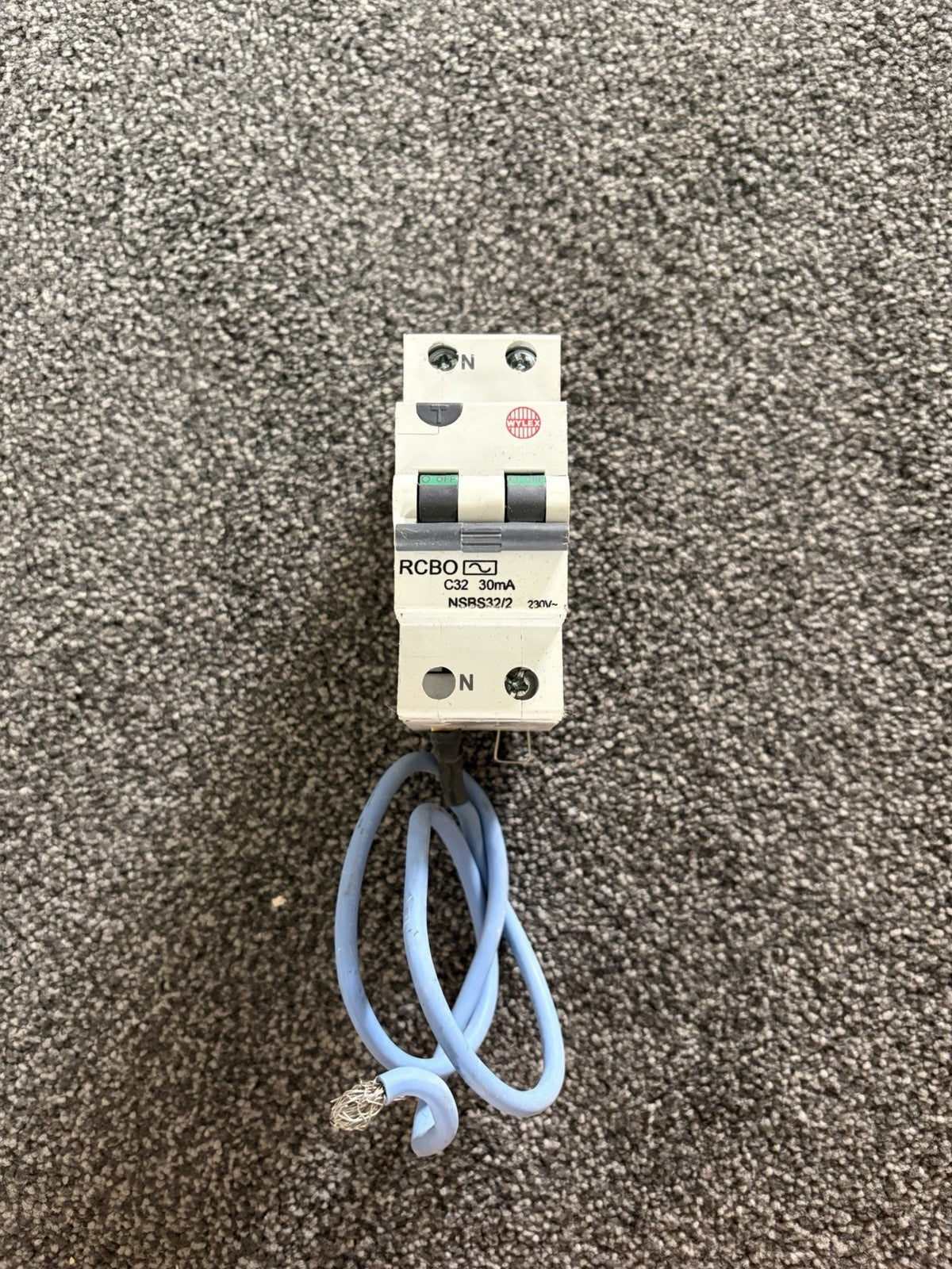 Wylex NSBS32/2 C32 32A 30mA RCBO AC type