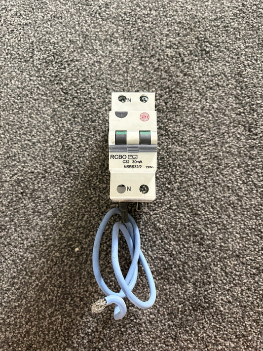 Wylex NSBS32/2 C32 32A 30mA RCBO AC type