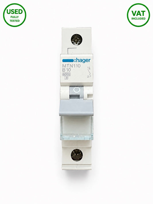Hager MTN110 B10 10A Type B MCB 6kA Circuit Breaker New Other VAT Included