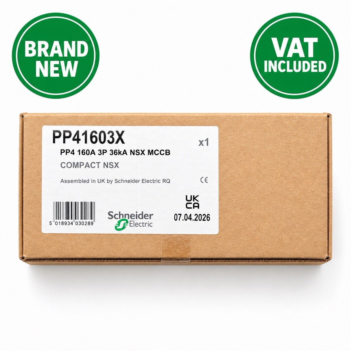 Schneider Electric PP41603X Compact NSX MCCB 160A 3 Pole 36kA Brand New