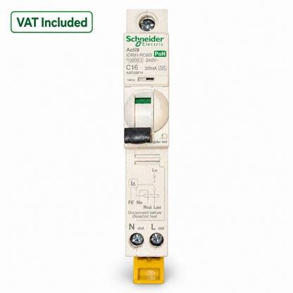 Schneider Acti9 PoN RCBO A9D05816 C16 16A 30mA 10kA VAT Included
