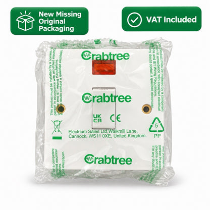 Crabtree Double Pole Switch with Neon White New Other VAT Included