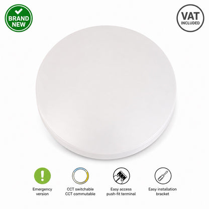 Collingwood WL94 10W LED Emergency Bulkhead Light IP44 CCT Switchable 1100lm