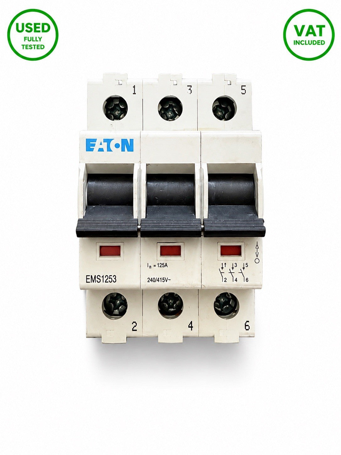 Eaton EMS1253 125A 3 Pole Main Switch Isolator 240/415V Used Fully Tested