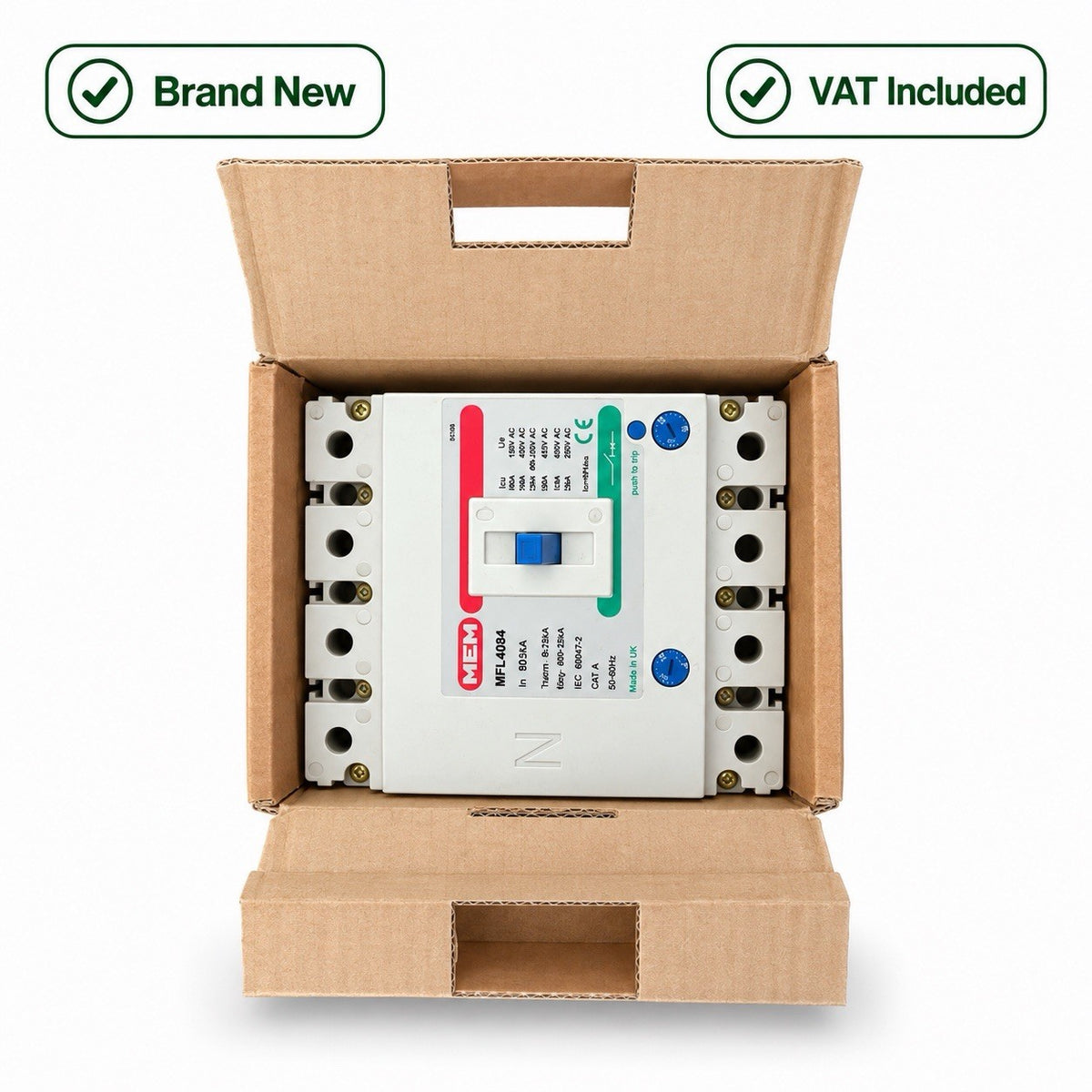 MEM Memshield 2 MFLA804 80A 4 Pole MCCB Adjustable Trip Brand New VAT Included