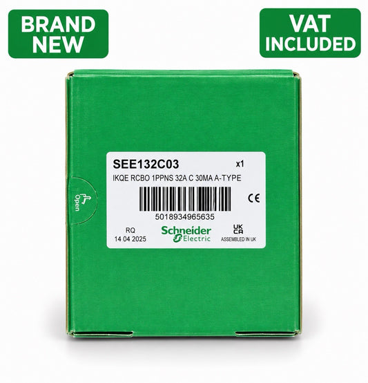 Schneider Electric SEE132C03 32A Type C 30mA Type A RCBO 1P+N Brand New VAT Inc