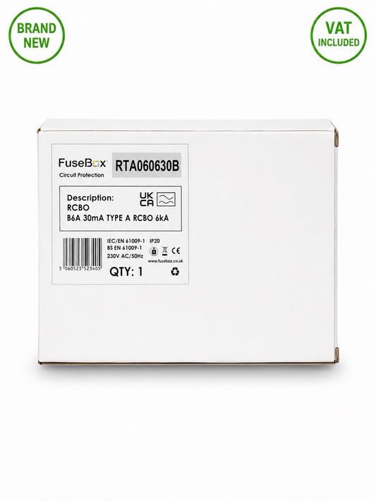 FuseBox RTA060630B B6 6A 30mA Type A RCBO 6kA Brand New