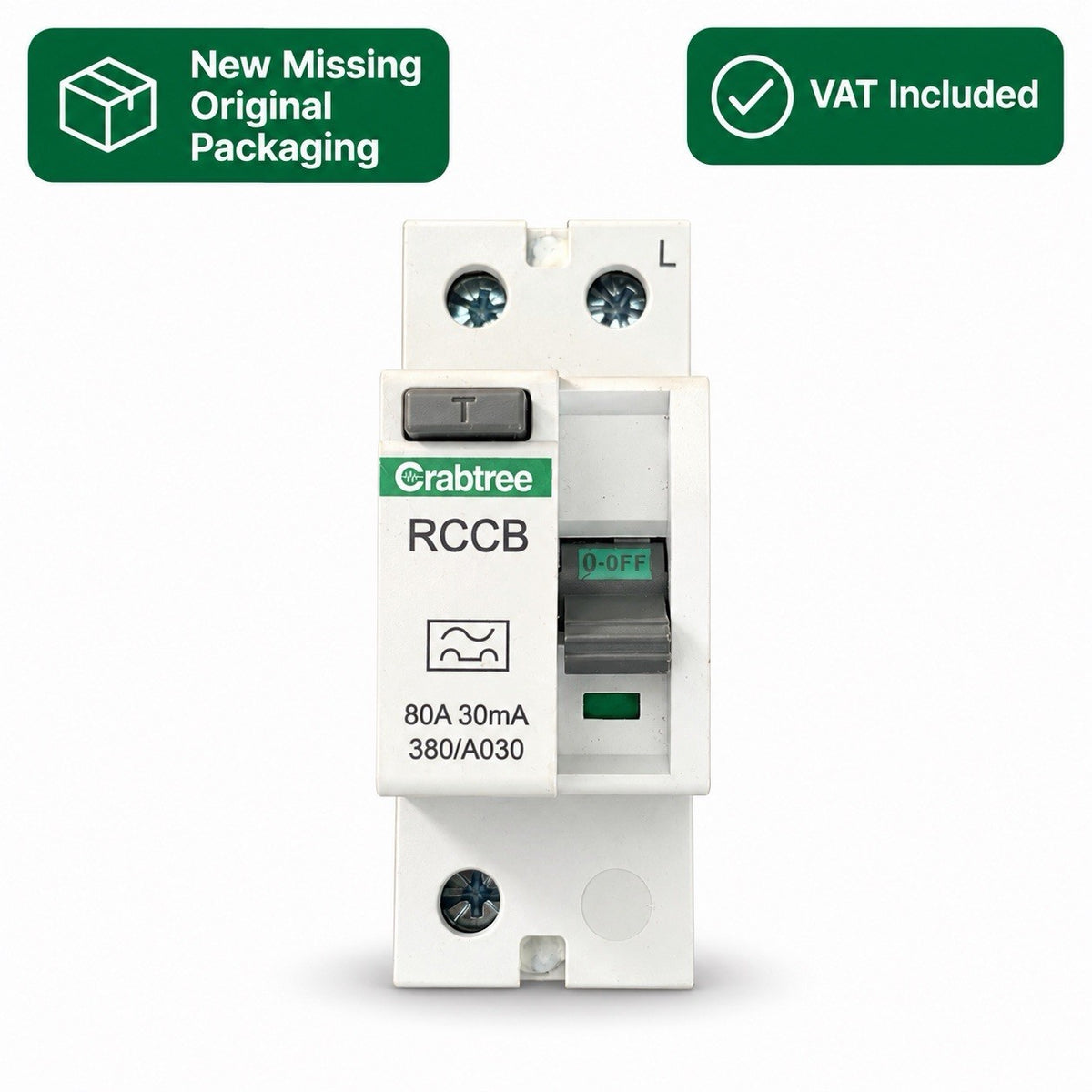 Crabtree 380/A030 80A 30mA Type A RCCB RCD New Other VAT Included