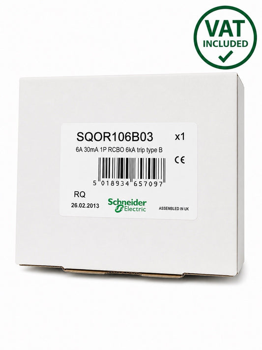 Schneider Square D RCBO SQOR106B03 6A B Curve 30mA 6kA 1P Brand New VAT Inc