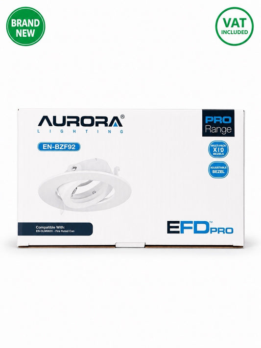10x Aurora EN-BZF92 EFD Pro Adjustable White Downlight Bezels Brand New