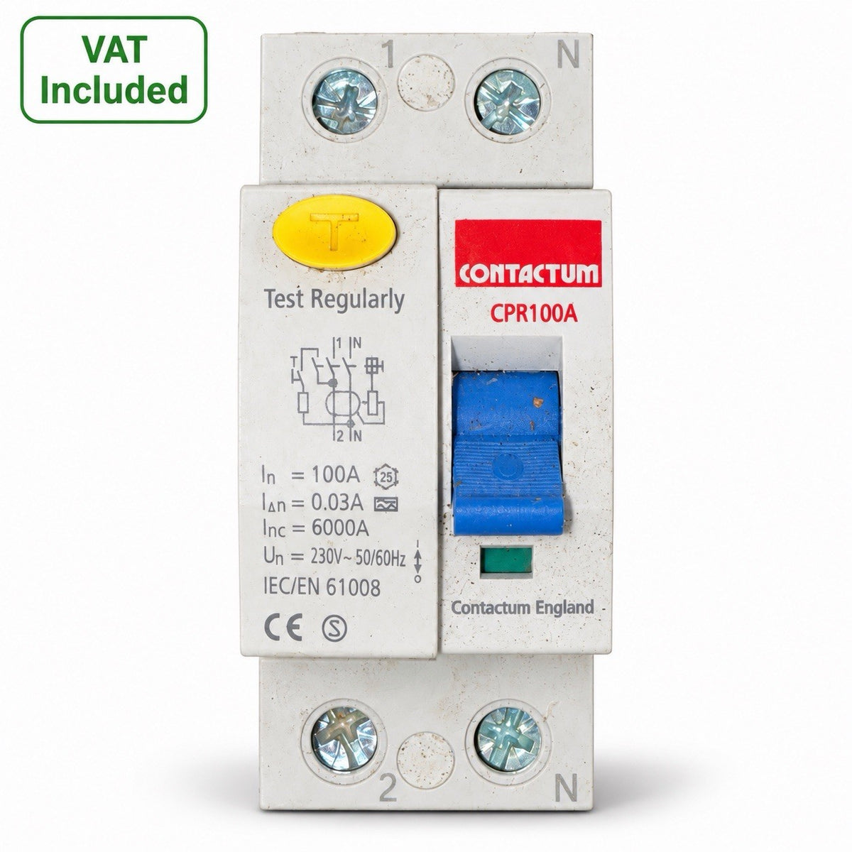 Contactum CPR100A 100A 30mA Type A Double Pole RCD VAT Included