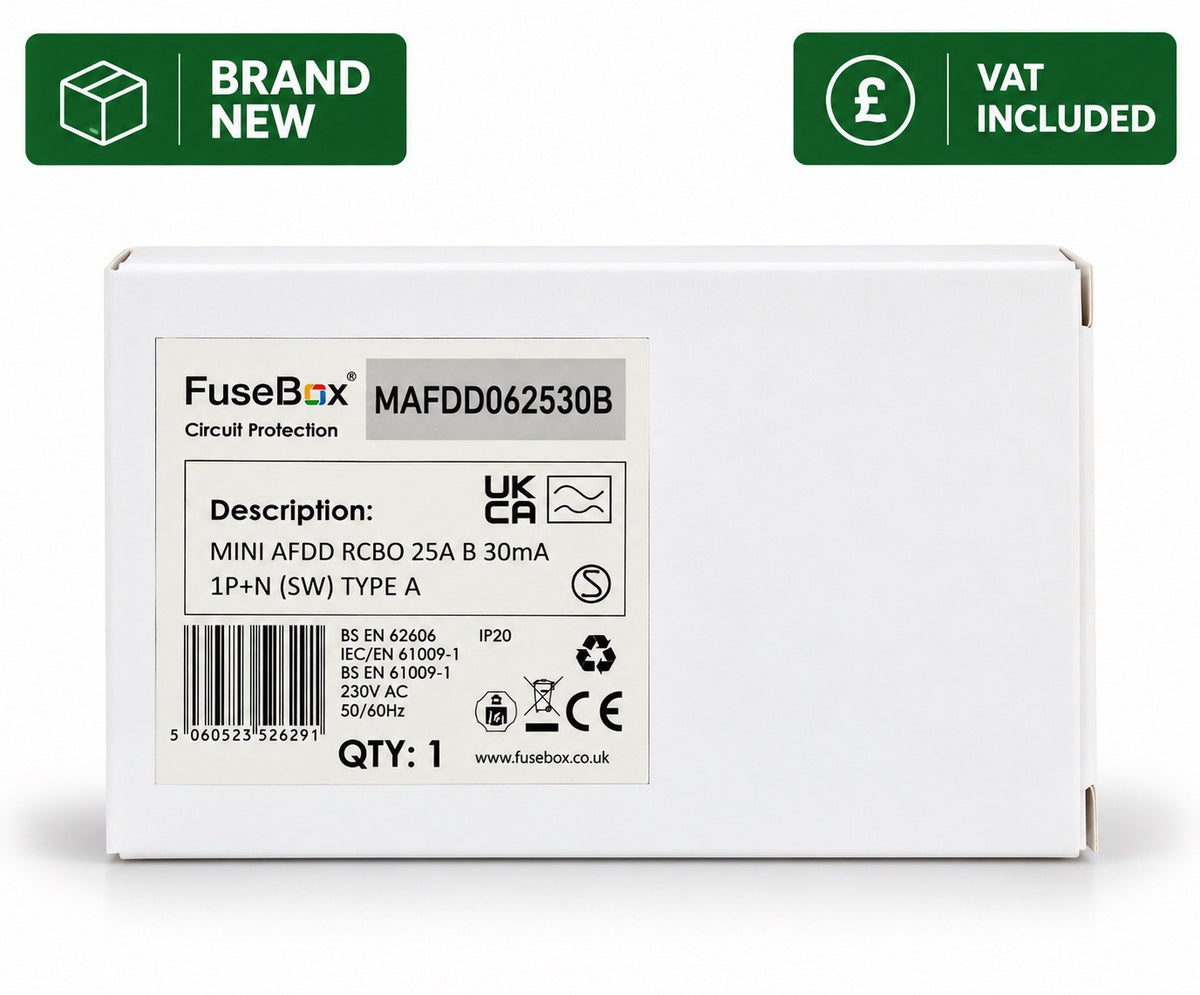 FuseBox MAFDD062530B 25A B Curve Mini AFDD RCBO 30mA Type A Brand New