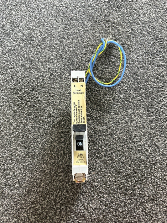 MK 32A 30MA LN6330 RCBO TYPE 2 1 POLE 240V